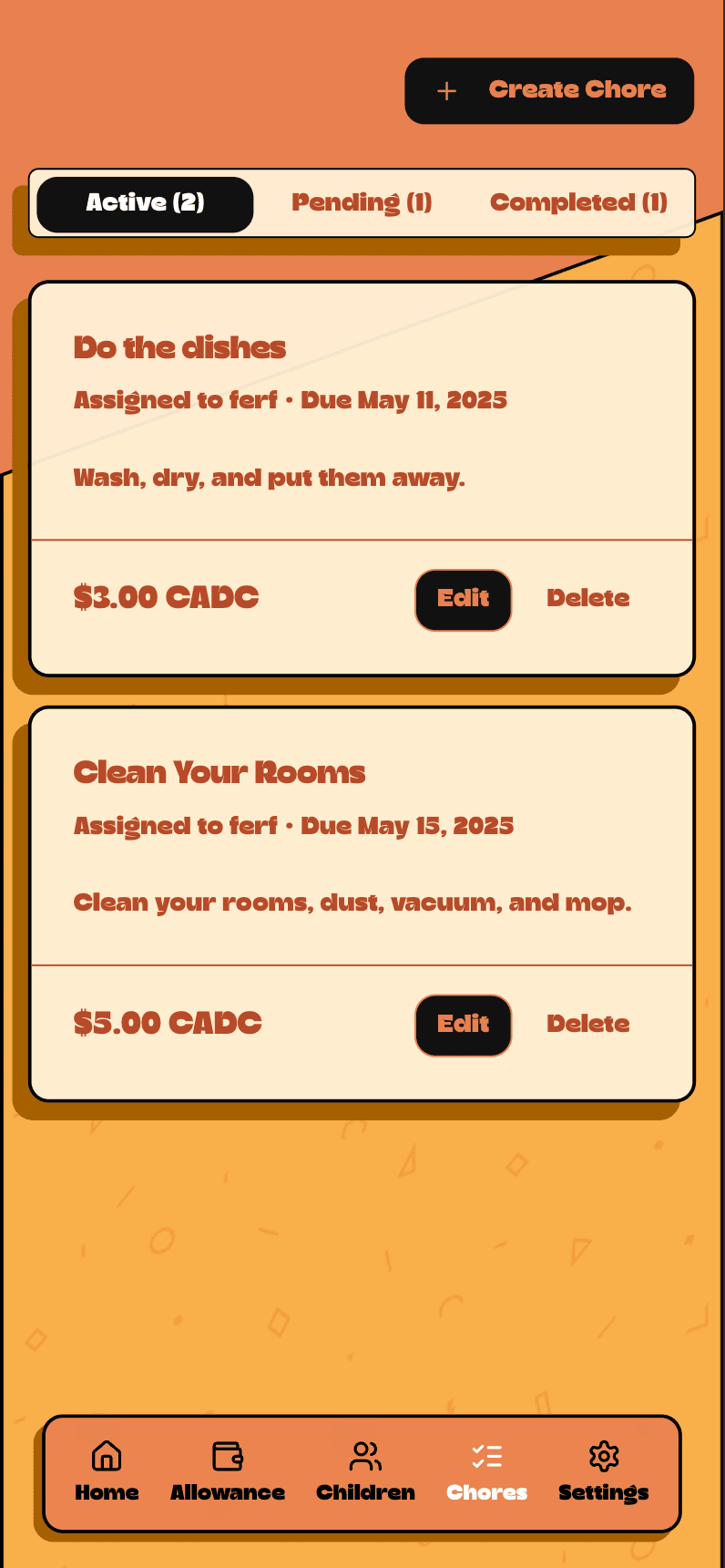 Parent Chores